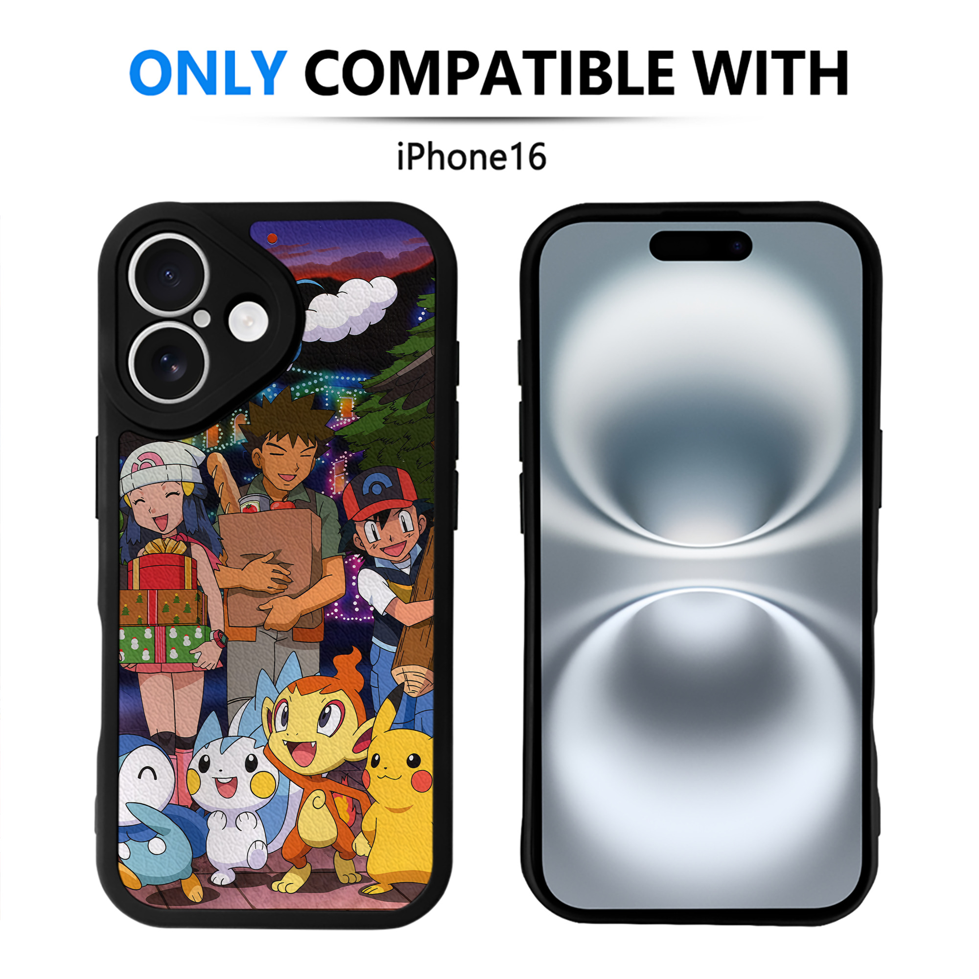 （画像用） ポケットモンスター Pokémon 【iPhone 16シリーズ対応】シリコンスマホケース（レザー調） 材質：シリコン